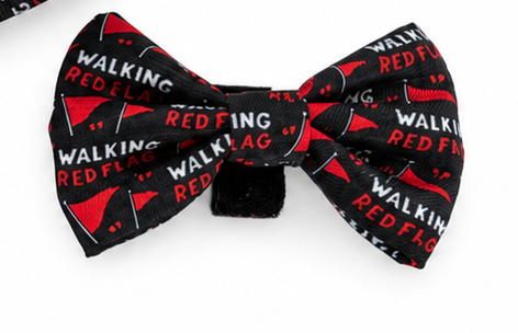 Walking red flag bow tie - preorder