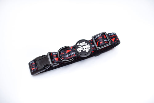 Walking red flag collar