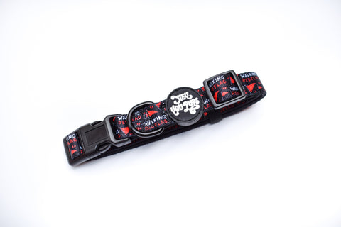 Walking red flag collar