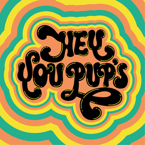 hey you pups colorful logo